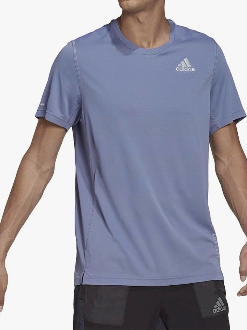 adidas Men's Lavender Crew Neck Athletic Tee